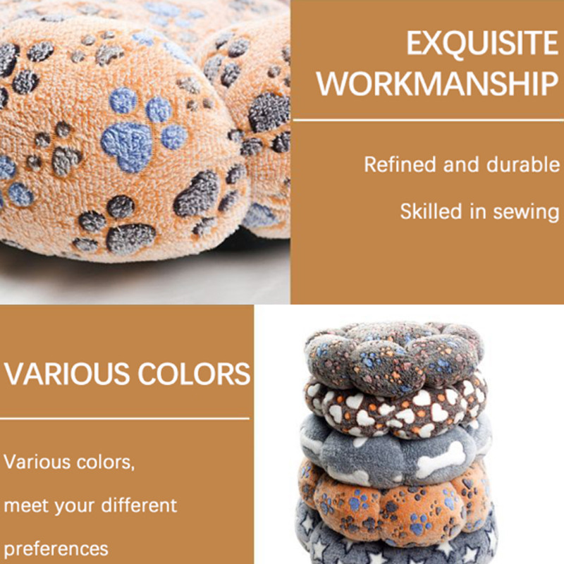 Nou cuib pentru animale de companie, cu flori rotunde, cu mai multe forme, cuib pentru pisici, pat cald de pluș pentru pisici, moale și confortabil, covoraș universal pentru pisici și câini în patru anotimpuri