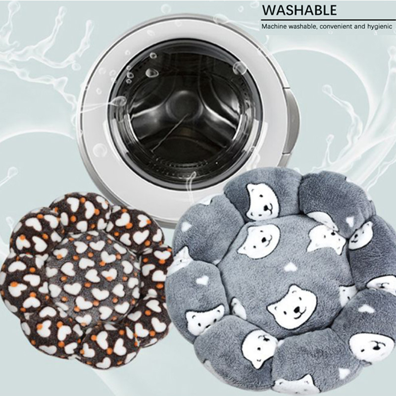 Nou cuib pentru animale de companie, cu flori rotunde, cu mai multe forme, cuib pentru pisici, pat cald de pluș pentru pisici, moale și confortabil, covoraș universal pentru pisici și câini în patru anotimpuri