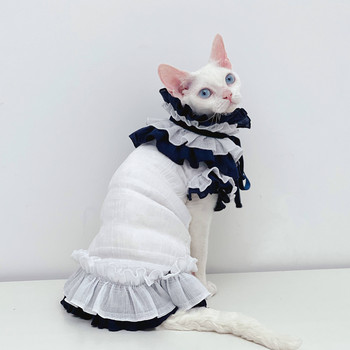 Летни тънки еластични дрехи за котки без косми Сфинкс Немска памучна жилетка климатик дрехи за слуги рокли за котки сфинкс