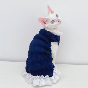 Καλοκαιρινό Λεπτά ελαστικά άτριχα ρούχα για γάτες Sphinx Γερμανικό βαμβακερό γιλέκο κλιματιστικό ρούχων υπηρετών φορέματα για γάτες Sphynx