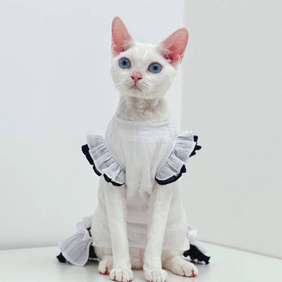 Ljetna tanka elastična odjeća za mačke bez dlake sfinge njemački pamučni prsluk klima uređaj odjeća za sluge haljine za mačke sfinge