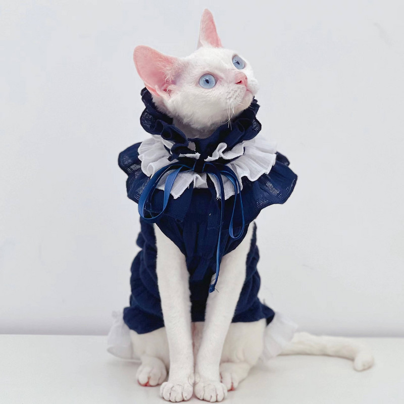 Ljetna tanka elastična odjeća za mačke bez dlake sfinge njemački pamučni prsluk klima uređaj odjeća za sluge haljine za mačke sfinge