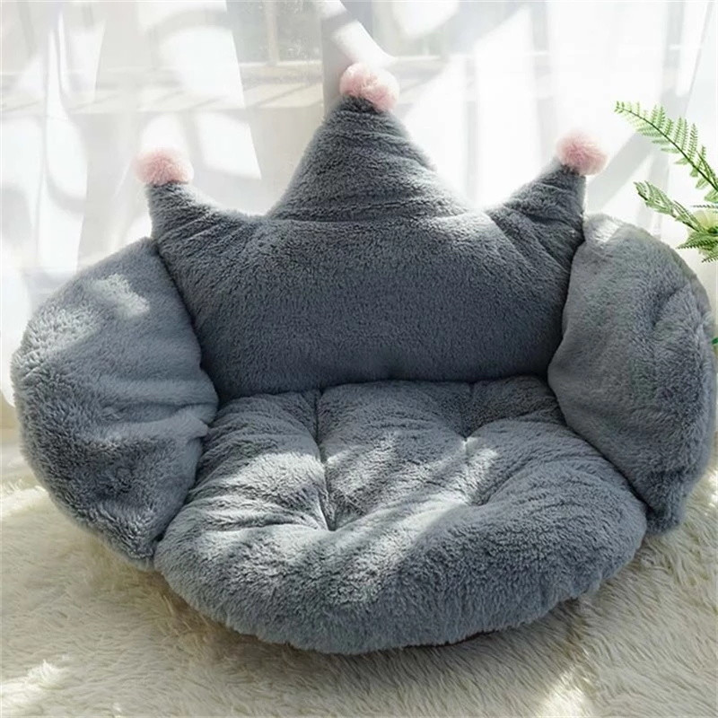 Καναπές γάτας Γάτα Χειμερινό ζεστό κρεβάτι μονόχρωμο σχήμα κορώνας Μαλακό κρεβάτι για κουτάβι Μαλακό μαξιλάρι καρέκλας γραφείου που πλένεται χοντρό καναπέ για κατοικίδια Προμήθειες για κατοικίδια
