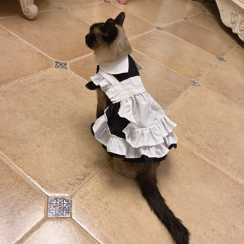 Προσαρμοσμένο φόρεμα καμαριέρας Lolita για φόρεμα σκύλου γάτας Φούστα για πάρτι γενεθλίων Γάτα ομοιόμορφα ρούχα