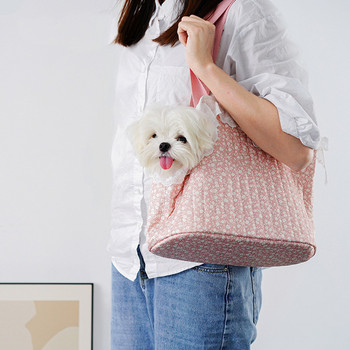 Котешка чанта Памучна лека ръчна чанта Малко куче Чанти за едно рамо за малки домашни любимци Заек Малтийско куче Котешки консумативи