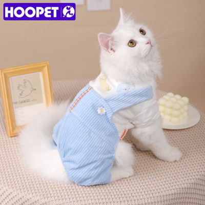 HOOPET Зимен котешки гащеризон с плюшено кучешко яке Топло палто за котка Чихуахуа Котешки костюм Меко руно Дрехи за домашни любимци Стоки за домашни любимци