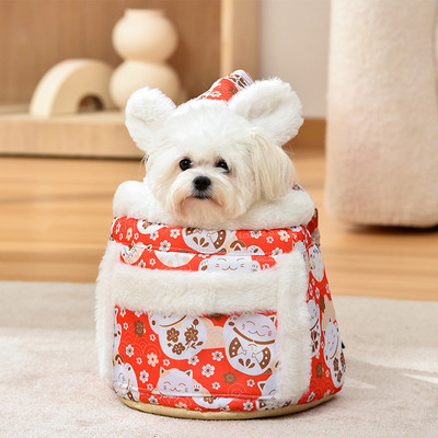 Hanpanda talvine kaasaskantav kahe õlaga 3D veekindel lemmiklooma seljakott kassipoegadele ja väikestele koertele, kristallist sametist soe ja vastupidav rinnakott