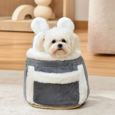 Hanpanda talvine kaasaskantav kahe õlaga 3D veekindel lemmiklooma seljakott kassipoegadele ja väikestele koertele, kristallist sametist soe ja vastupidav rinnakott