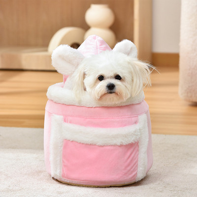 Hanpanda talvine kaasaskantav kahe õlaga 3D veekindel lemmiklooma seljakott kassipoegadele ja väikestele koertele, kristallist sametist soe ja vastupidav rinnakott