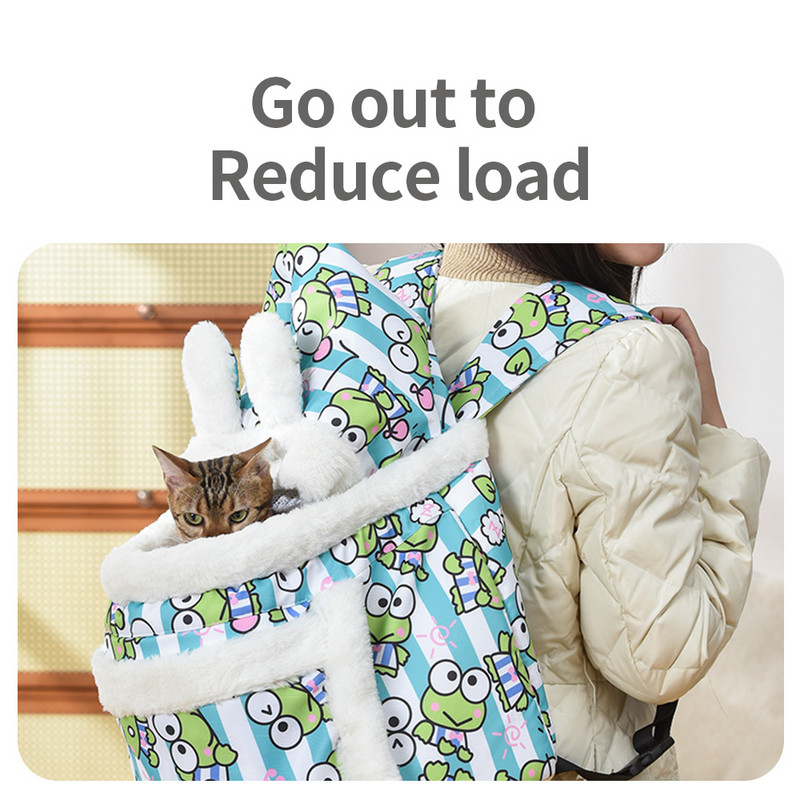 Hanpanda talvine kaasaskantav kahe õlaga 3D veekindel lemmiklooma seljakott kassipoegadele ja väikestele koertele, kristallist sametist soe ja vastupidav rinnakott