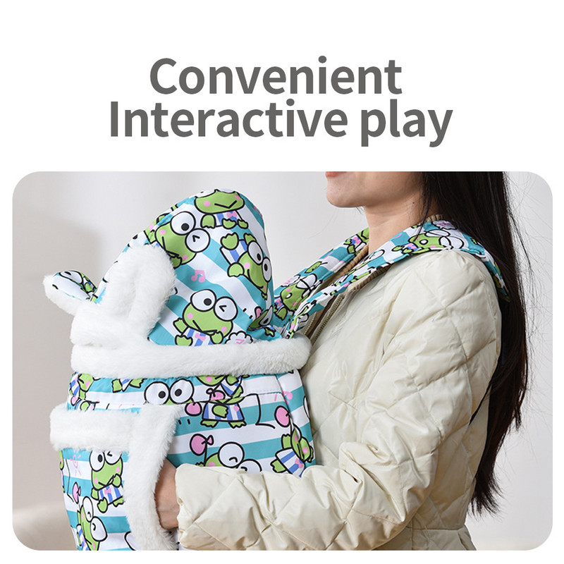 Hanpanda talvine kaasaskantav kahe õlaga 3D veekindel lemmiklooma seljakott kassipoegadele ja väikestele koertele, kristallist sametist soe ja vastupidav rinnakott