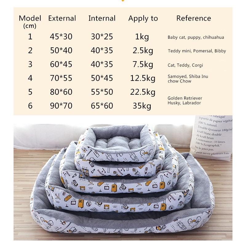 Κρεβάτι για κατοικίδια Σπίτι Καναπές για σκύλους Κρεβάτια ύπνου Ματ μαξιλάρι γάτας Ζεστό, μαλακό μαλακό βελούδινο καλάθια σκυλιών Αδιάβροχα προμήθειες για κατοικίδια ρείθρων