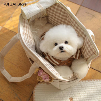 Нова чанта за кученца Преносима чанта за носене на домашни любимци Чанта за едно рамо Мат Дишаща 4 кг товар без постелка Чанта за транспортиране на открито