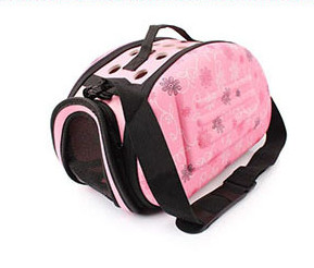 Εξωτερική τσάντα ώμου Πτυσσόμενες γάτες που μεταφέρουν τσάντα κατοικίδιων ταξιδίου Γάτα Μεταφορείς λουλουδιών Τσάντες αναπνέει Ροζ πτυσσόμενο μικρό σκυλί