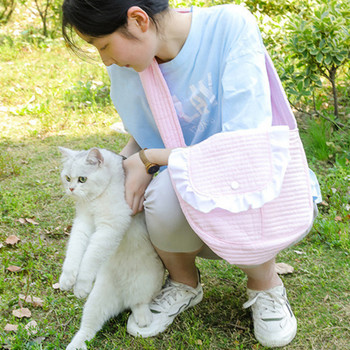 Τσάντα μεταφοράς γάτας Σκύλος κουτάβι γατάκι Μεταφορέας μονής τσάντα ώμου Εξωτερική τσάντα ταξιδιού Αναπνεύσιμη τσάντα γάτας Sling Comfort tote bag