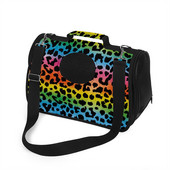 Prilagođena ruksak za nošenje mačaka Rainbow Leopard Print Torba za rame za mačke, pse, prijenosna transportna torba za kućne ljubimce Dodatak za mačke za putovanje