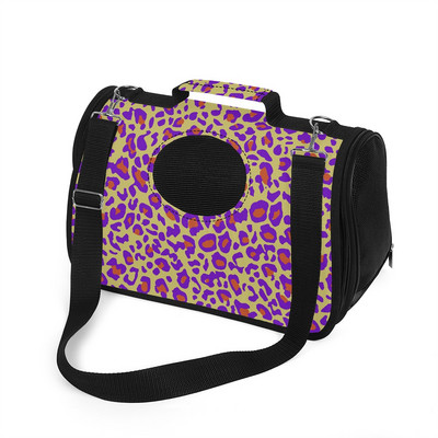 Prilagođena ruksak za nošenje mačaka Rainbow Leopard Print Torba za rame za mačke, pse, prijenosna transportna torba za kućne ljubimce Dodatak za mačke za putovanje