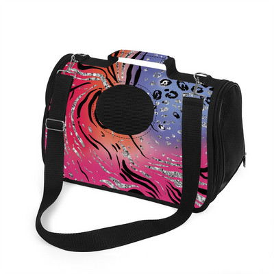 Prilagođena ruksak za nošenje mačaka Rainbow Leopard Print Torba za rame za mačke, pse, prijenosna transportna torba za kućne ljubimce Dodatak za mačke za putovanje