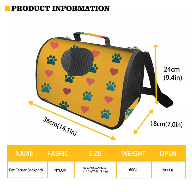 Prilagođena ruksak za nošenje mačaka Rainbow Leopard Print Torba za rame za mačke, pse, prijenosna transportna torba za kućne ljubimce Dodatak za mačke za putovanje