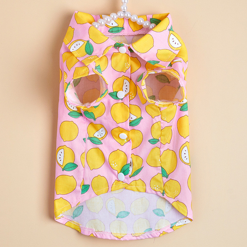 Odjeća za kućne ljubimce Ljetna nova odjeća za mačke Majica za slatke pse Narančasti kardigan s printom voća Oprema za kućne ljubimce Odjeća za mačke Odjeća za kućne ljubimce Mačiće Pet