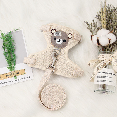 Комплект колани за котки и каишки Устойчиви на бягство кучета Дишаща мрежеста колани Котка Коте Издръжливи колани за ходене Оловно регулируема жилетка