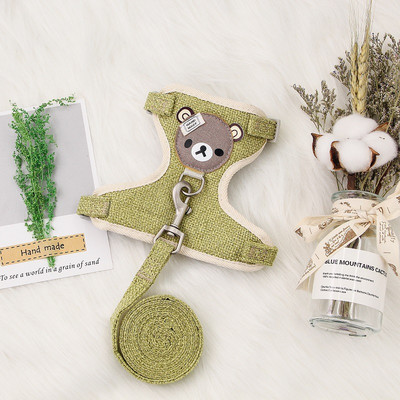 Комплект колани за котки и каишки Устойчиви на бягство кучета Дишаща мрежеста колани Котка Коте Издръжливи колани за ходене Оловно регулируема жилетка