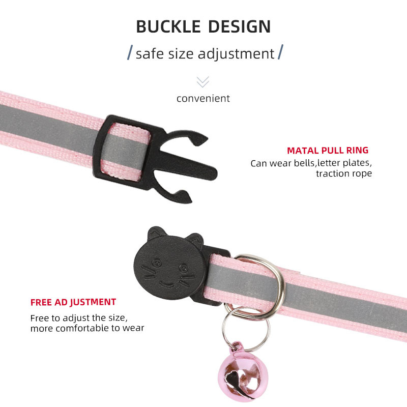 ROJECO šarena mačja ogrlica sa zvonom, podesiva sigurnosna reflektirajuća ogrlica za kućne ljubimce, oprema za mačke, kopča za mače, ogrlica, povodac za kućne ljubimce