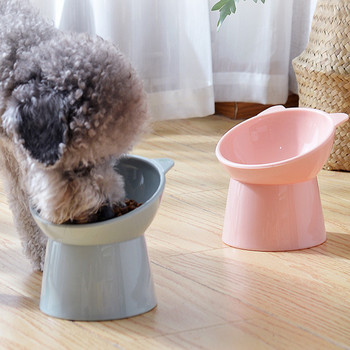 Купа за котка Висока купа за крака Купа за кучета Протектор за врат Котешка храна за домашни любимци Купа за вода Anti-tip Binaural Pet Feeding Cat Accessory Pet Dessert Bowl