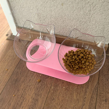 Αντιολισθητικό διπλό μπολ για γάτες Μπολ για σκύλους με βάση για τροφοδοσία κατοικίδιων γατών Μπολ με νερό για γάτες Τροφή μπολ για κατοικίδια για σκύλους Προμήθειες προϊόντων τροφοδοσίας
