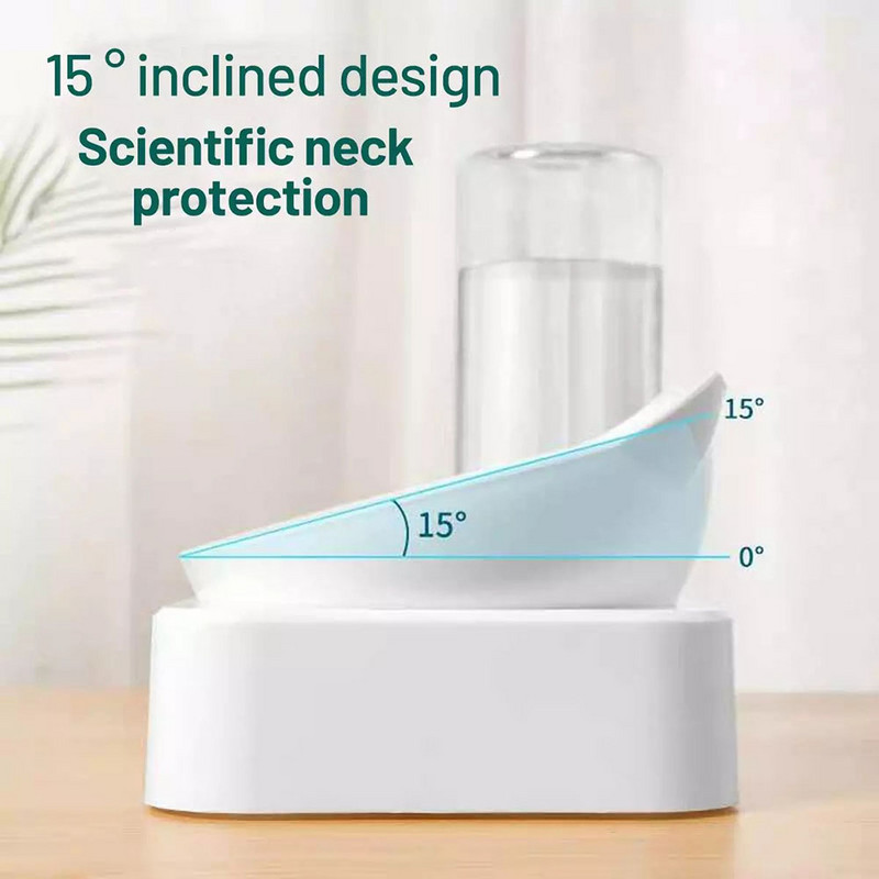 Plastikust kassi gravitatsiooniga vee- ja toidukausid Kõrgendatud kassikausid Tõstetud toidukauss väikestele koertele Kassidele Kallutatud topeltkausid Lemmikloomade söötja