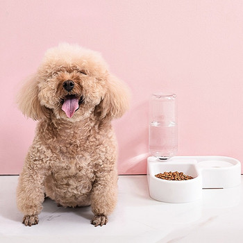 Γωνιακό μπολ σκύλου Pet Αυτόματη τροφοδοσία Σκύλος Γάτα Ποτό μπολ για σκύλο Πόσιμο νερό για σκύλο που ταΐζει μεγάλη χωρητικότητα Διανομέας κατοικίδιων ζώων