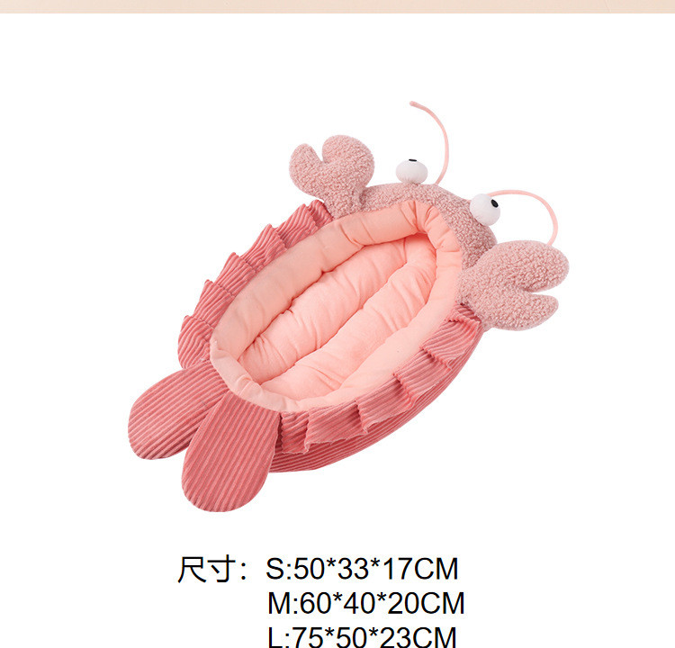 MPK krevet za mačke s jastogom, udoban jastuk za mačke s motivom morskih plodova