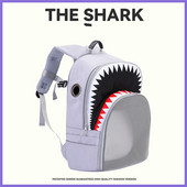 Σακίδια πλάτης μόδας για γάτες Αξεσουάρ Shark Print Cool carrier για προϊόντα ταξιδιού για γάτες Αναλώσιμα κατοικίδιων με φερμουάρ Διχτυωτές τσάντες που αναπνέουν