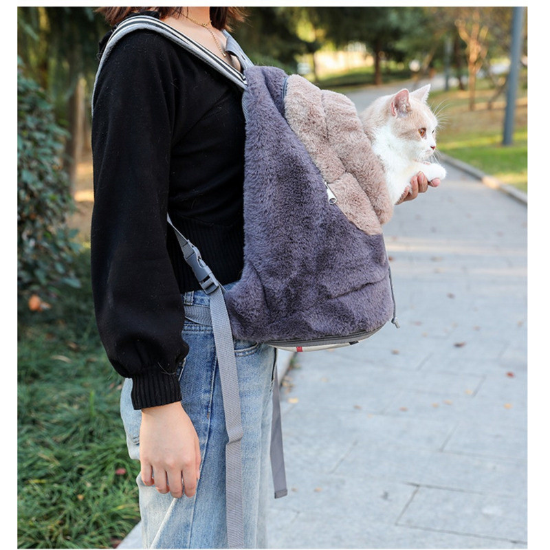 Kassi väike koerte kandekott Hingav kaasaskantav reisi topelt õlakotid soojad plüüsid õues kutsika kassipoja seljakott Lemmikloomatoode