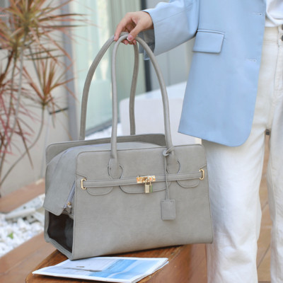 Νέα τσάντα για κατοικίδια μόδας μεγάλης χωρητικότητας αναπνεύσιμη φορητή τσάντα σκύλου γάτας PU πολυτελής τσάντα ώμου Προμήθειες για κατοικίδια