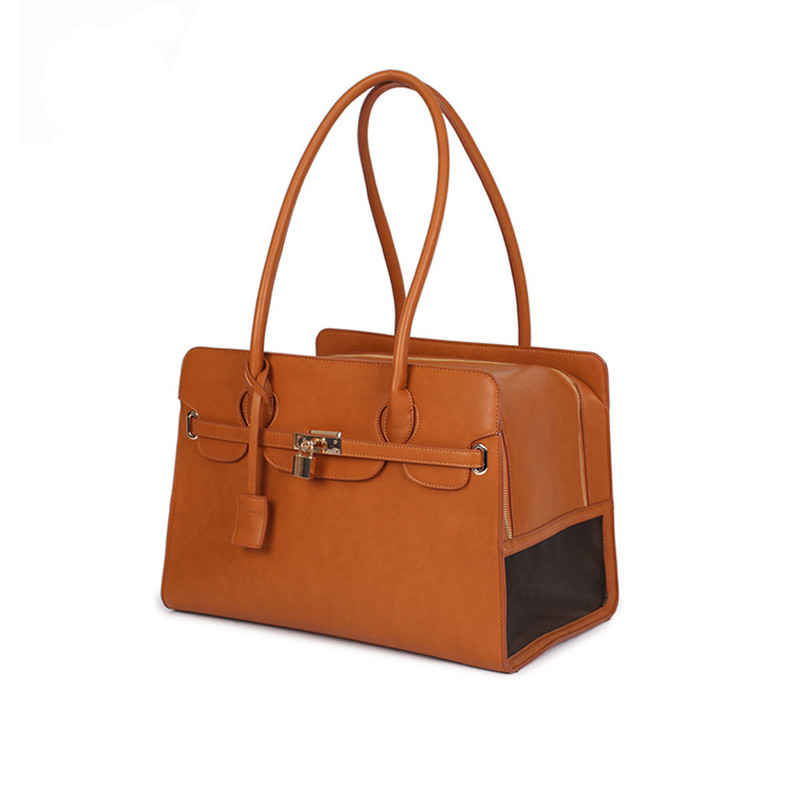 Νέα τσάντα για κατοικίδια μόδας μεγάλης χωρητικότητας αναπνεύσιμη φορητή τσάντα σκύλου γάτας PU πολυτελής τσάντα ώμου Προμήθειες για κατοικίδια