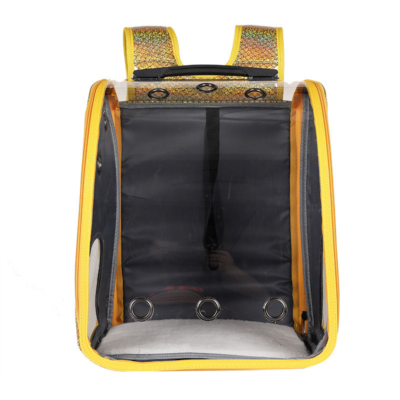 Μεταφορέας σακιδίου πλάτης για τρόλεϊ σκυλιών κατοικίδιων ζώων Διαφανές θήκη μεταφοράς τσάντα ώμου τροχού ταξιδιού σε εξωτερικό χώρο