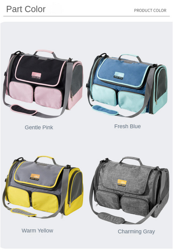 Nou stil fierbinte, culoare contrastantă, geantă pentru animale de companie, respirabilă, portabilă, portabilă, pentru pisici, geantă pentru câini încrucișată japonez și coreean