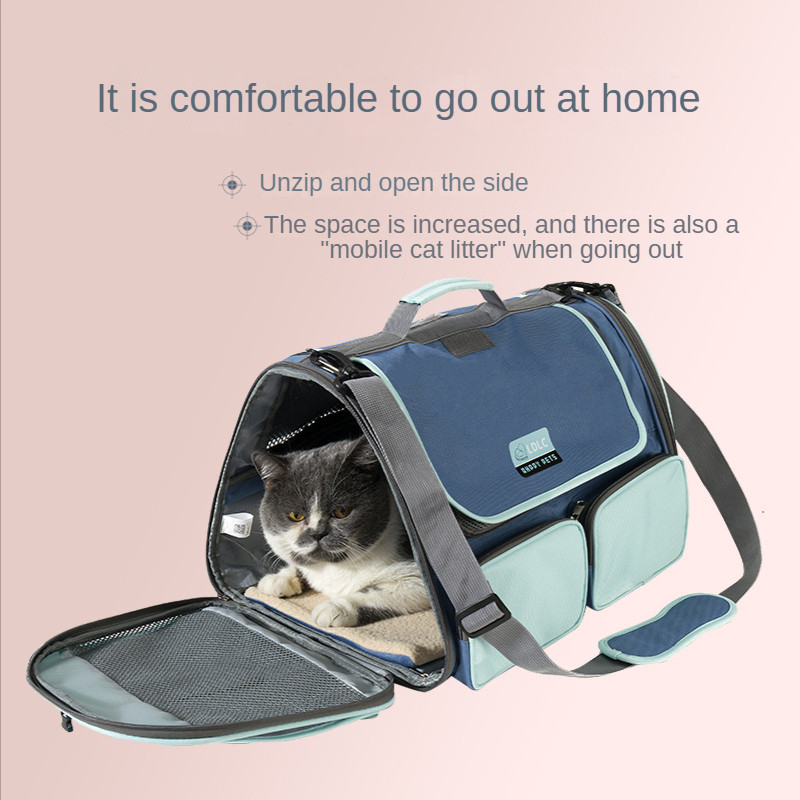 Nou stil fierbinte, culoare contrastantă, geantă pentru animale de companie, respirabilă, portabilă, portabilă, pentru pisici, geantă pentru câini încrucișată japonez și coreean