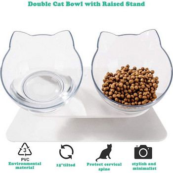 Αντιολισθητικό μπολ για γάτες Διπλά μπολ για κατοικίδια με ανασηκωμένη βάση Ψηλοπόδι Τροφή για κατοικίδια και μπολ νερού για γάτες Ταΐστρες σκύλων Μπολ Προμήθειες για κατοικίδια