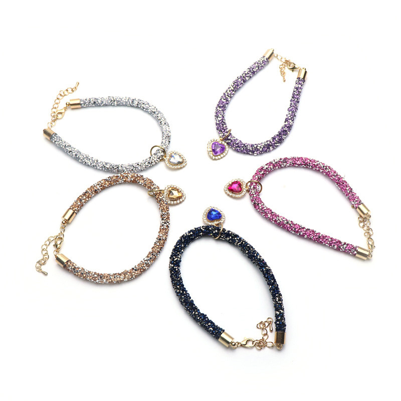 Luksuzna mačja ogrlica sa srcem, kristalni privjesak, psić, čivava, ogrlica, reflektirajući dijamant, mačić, remen za vrat, dodaci za kućne ljubimce