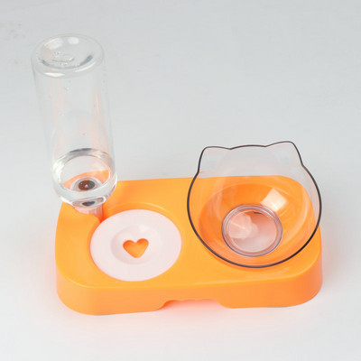 Μπολ για γάτες για κατοικίδια Αυτόματη τροφοδοσία νερού Δοχείο τροφής για σκύλους για γάτες με ανασηκωμένη βάση για πόσιμο διπλό μπολ για σκύλους για γάτες κατοικίδιο ζώο