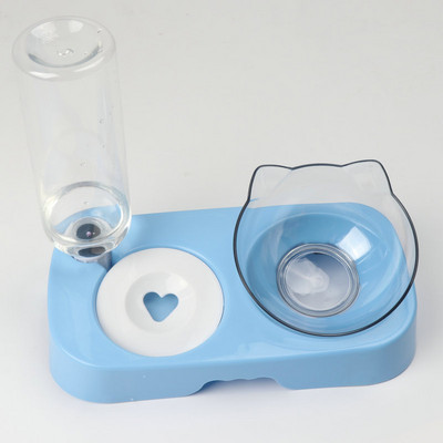 Μπολ για γάτες για κατοικίδια Αυτόματη τροφοδοσία νερού Δοχείο τροφής για σκύλους για γάτες με ανασηκωμένη βάση για πόσιμο διπλό μπολ για σκύλους για γάτες κατοικίδιο ζώο