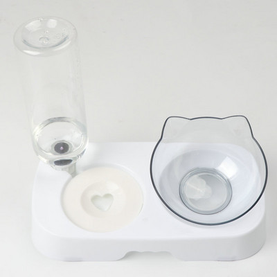 Μπολ για γάτες για κατοικίδια Αυτόματη τροφοδοσία νερού Δοχείο τροφής για σκύλους για γάτες με ανασηκωμένη βάση για πόσιμο διπλό μπολ για σκύλους για γάτες κατοικίδιο ζώο