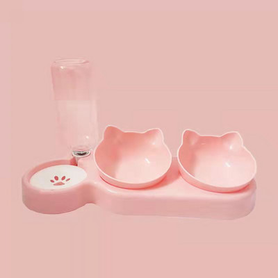 Μπολ για γάτες για κατοικίδια Αυτόματη τροφοδοσία νερού Δοχείο τροφής για σκύλους για γάτες με ανασηκωμένη βάση για πόσιμο διπλό μπολ για σκύλους για γάτες κατοικίδιο ζώο