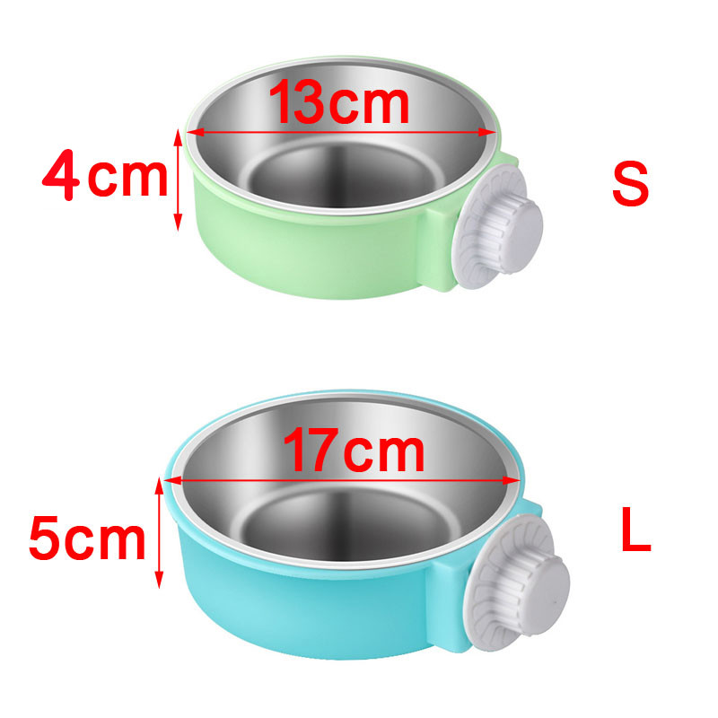 Lemmiklooma söötmiskauss Rippuv libisemiskindel kassid koerad toidukausid roostevabast terasest kutsika veesööturit saab puuri külge kinnitada Lemmikloomatarbed