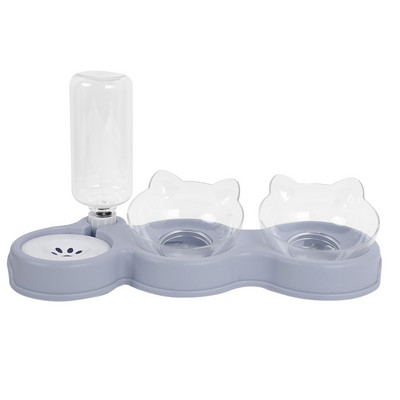 Bol pentru pisici pentru animale de companie Hrănitor automat pentru câini castron cu hrană pentru pisici cu fântână de apă castron dublu pentru băut cu suport ridicat Boluri pentru pisici