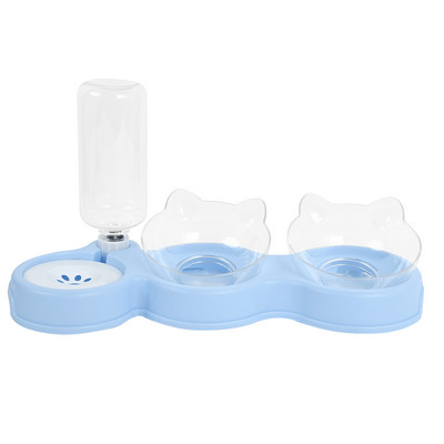 Bol pentru pisici pentru animale de companie Hrănitor automat pentru câini castron cu hrană pentru pisici cu fântână de apă castron dublu pentru băut cu suport ridicat Boluri pentru pisici