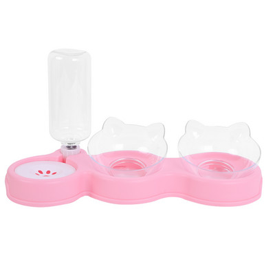 Bol pentru pisici pentru animale de companie Hrănitor automat pentru câini castron cu hrană pentru pisici cu fântână de apă castron dublu pentru băut cu suport ridicat Boluri pentru pisici