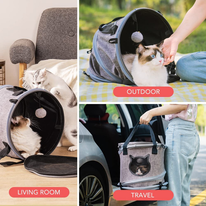 3 u 1 nosiljke za kućne ljubimce Prijenosna igračka tunel za mačke Prozračna sklopiva torba Krevet za mačku Torbe za nošenje pasa Putna torba za štene